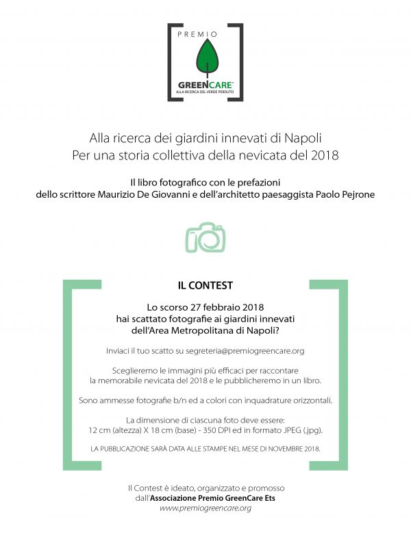 Locandina del contest: I giardini innevati di Napoli