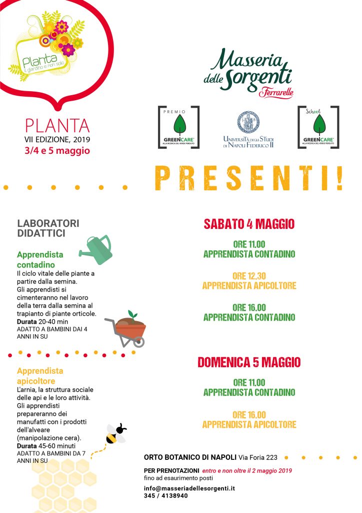 Locandina Masseria delle Sorgenti Ferrarelle per Planta 2019