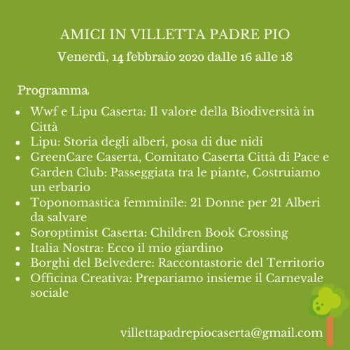 Il Programma di Amici in Villetta Padre Pio 